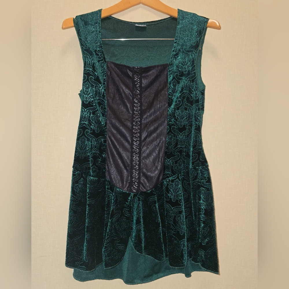 Ren Festival Woodland Huntress Emerald Corset Top L Renaissance